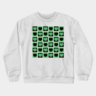 Chess board black and green for chess lovers Crewneck Sweatshirt